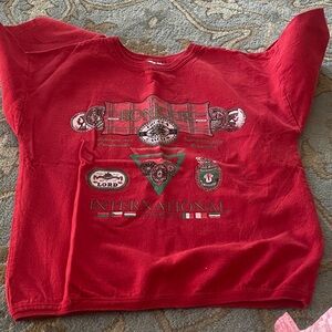 Red Bonjour International Graphic sweatshirt $25 S